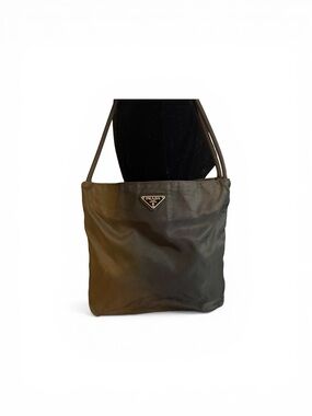Beautiful Prada Black Nylon Tessuto Shoulder Tote Bag